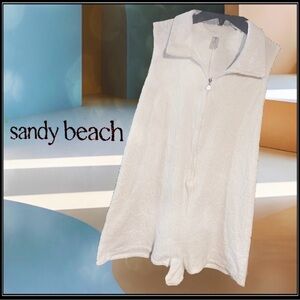 Sandy Beach Seashell Textured
Sleeveless 3/4 Zip Up Terry Cloth
Cover Up